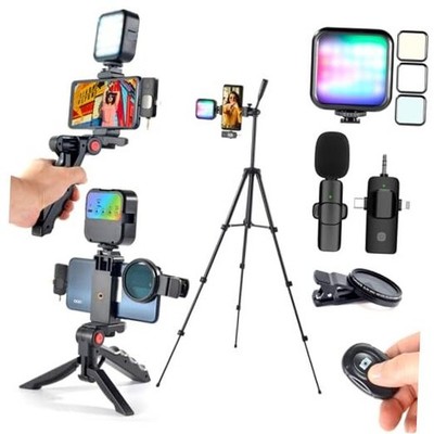 Vlogging Kit for iPhone,YouTube Starter Kit,Phone Holder for Video