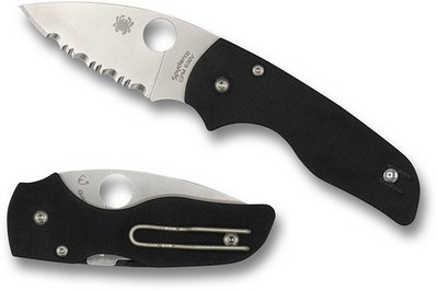 SPYDERCO Lil' Native Numbered, CPM S30V Serrated Steel, Black G10 Handles C230GS