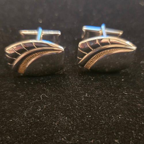 Vintage Silver Tone Cuff links