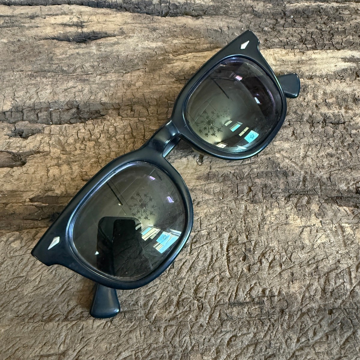 SOLAKZADE 50s AMERICAN OPTICAL ヴィンテージ Vintage American Optical AO Saratoga Black Square Frames 5 3/4