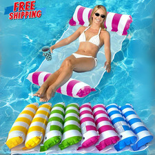 Water Floating Inflatable Hammock Bed For Swimming Lounge Pool Float Mattress UK