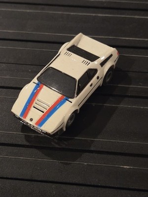  AURORA AFX TOMY BMW M1 WHITE BLUE RED SLOT CAR NEAR MINT NICE CLEAN COMPLETE 