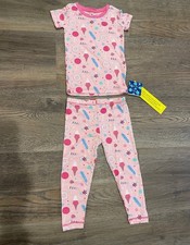 Kickee Pants Pajama Set Short Sleeve Candy Pink Multi Bamboo 2T NWT