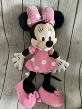 Disney Parks Minnie Mouse 18" Plush Pink Polka Dot Dress New