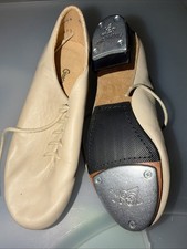NEW Leo's Giordano Beige Leather Upper Tone Master Tap Shoes Lace Up 5026 Sz 4M