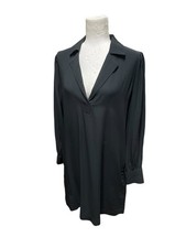 NWT J Crew Black V Neck Shirt Dress Popover Collared Size Small