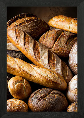 Sortiment Frisches Brot Gerahmtes Wandbild Poster Leinwanddruck Bild