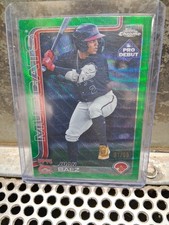 2025 Topps Pro Debut Juan Baez Green Wave Chrome Refractor #/99 Mudcats