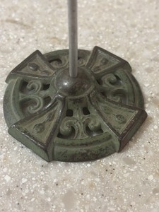 Antique Cast Iron Receipt Holder/ Green Base