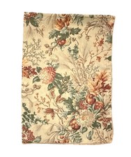 Fall Floral Cotton Blend Tablecloth Rectangle 52x72 Tan Orange Poppies Zinnia