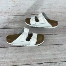 Birkenstock Arizona Womens Sz EUR 38 US 7 Regular Footbed Sandals White Leather