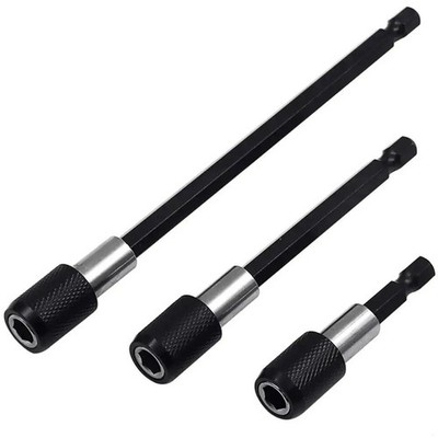 Quick Release Extension Bit Holder Steel 1/4'' Hex Screwdriver Drill Extra Long