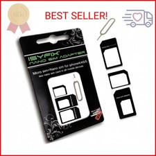iSYFIX Sim Card Adapter Nano Micro - Standard 4 in 1 Converter Kit with Steel Tr