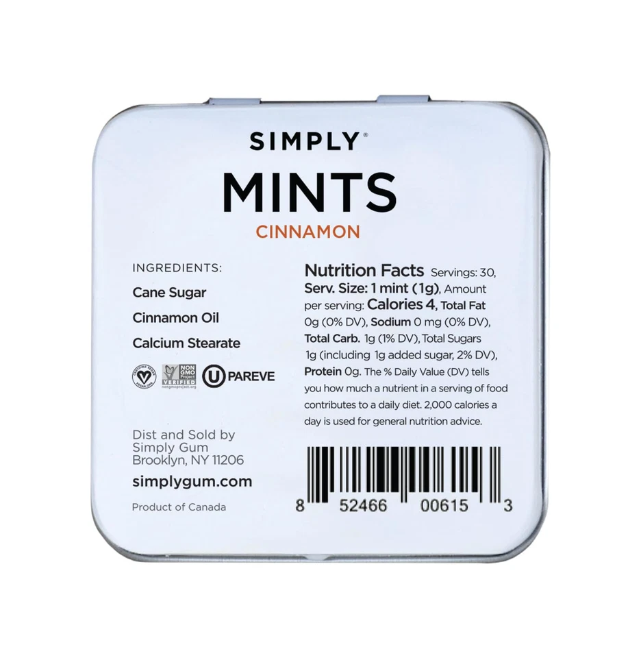 SIMPLY Mints | Cinnamon Breath Mints | Pack of Six (180 Pieces Total) | Breath F - Image 2 of 4