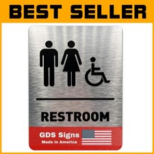Wheelchair Accessible Restroom Sign - Grade 2 Braille