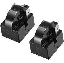 NEW uxcell 2Pcs Black 12 Ohm 2 Pin Refrigerator Start Relay for Compressor