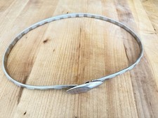 VTG women's thin silver-tone metal w/elastic belt, 30" made in USA