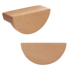 10 Pack Half Round Beech Wood Handles 75mm &ndash; Classic Wooden Door Pull Handles