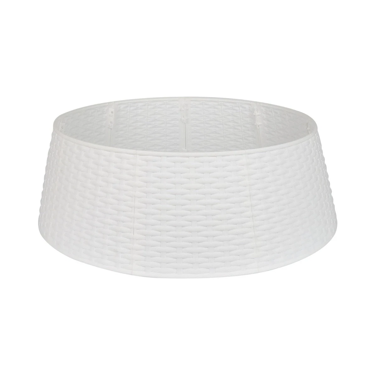 Large White Rattan Christmas Tree Skirt – White