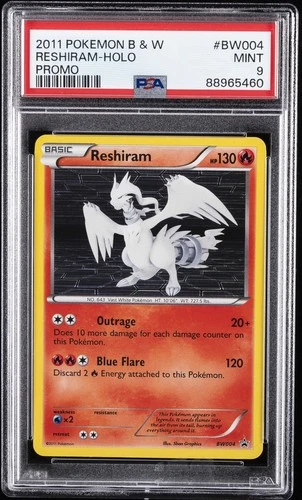 2011 POKEMON BLACK & WHITE PROMO #BW004 RESHIRAM-HOLO PSA 9