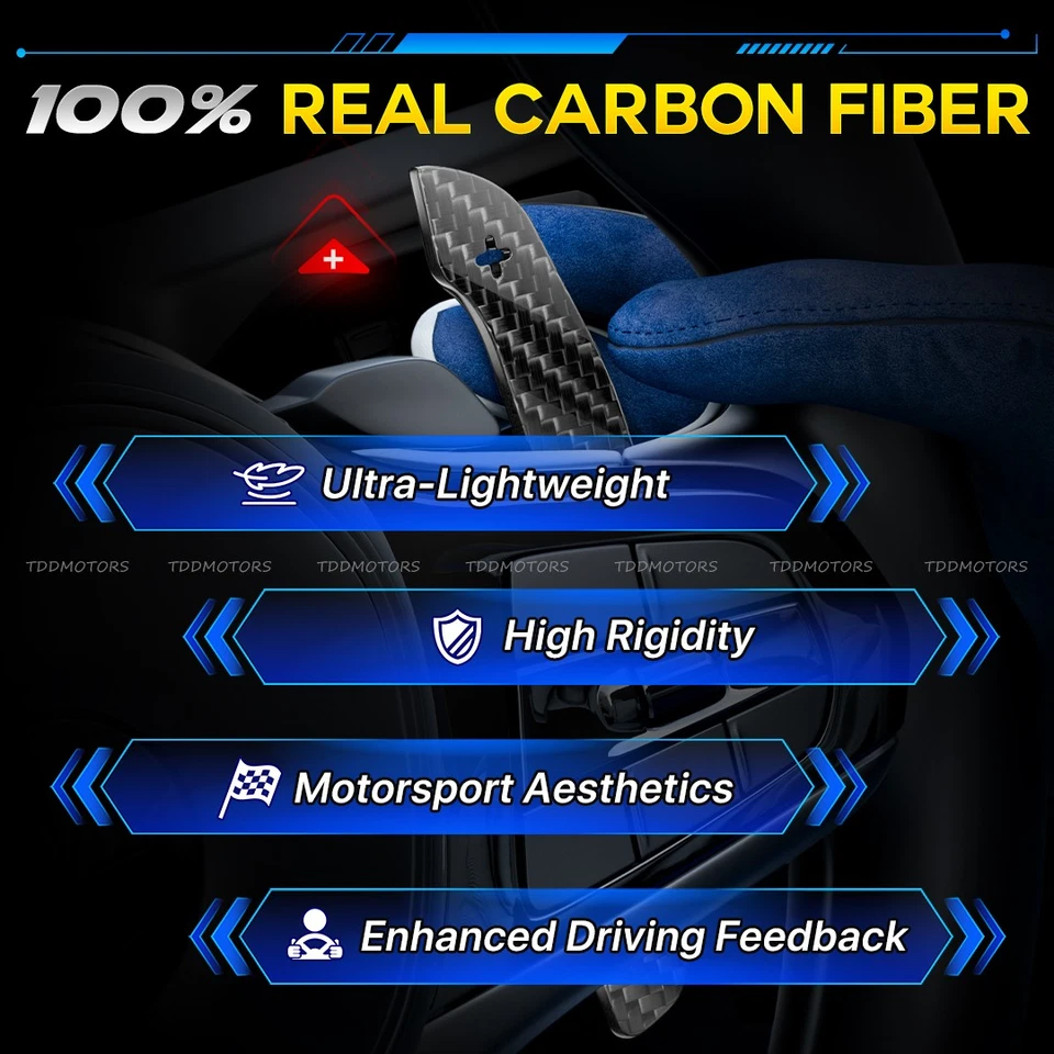 Palancas de cambio magnéticas de fibra de carbono real para Audi A1 A2 A4 A5 A6 S1 S4 B8 B8.5 Foto 3 de 4