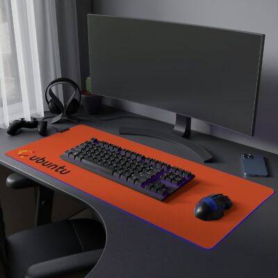 Ubuntu Desk Mat, Linux, Coder, Programming, Admin, Root, LED Gaming Mouse Pad