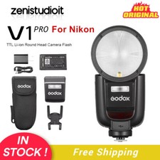 US Godox V1 Pro N V1Pro-N 2.4 TTL HSS Round Head Speedlite Flash Light For Nikon