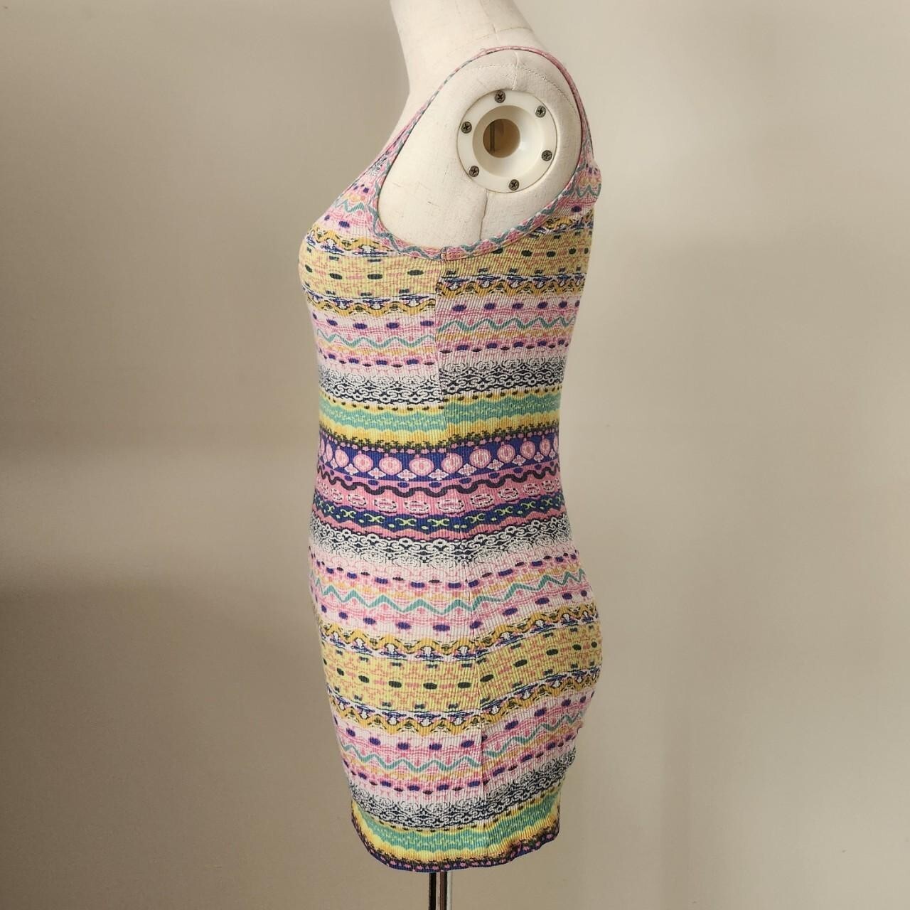 MOSSIMO 2000s Pink/Yellow Multi-Colored Tunic Tan… - image 3