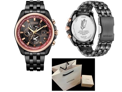 Citizen Ø 44mm steel AT9124-88E eco-drive Solar alarm Radio Taiwan limited ed.