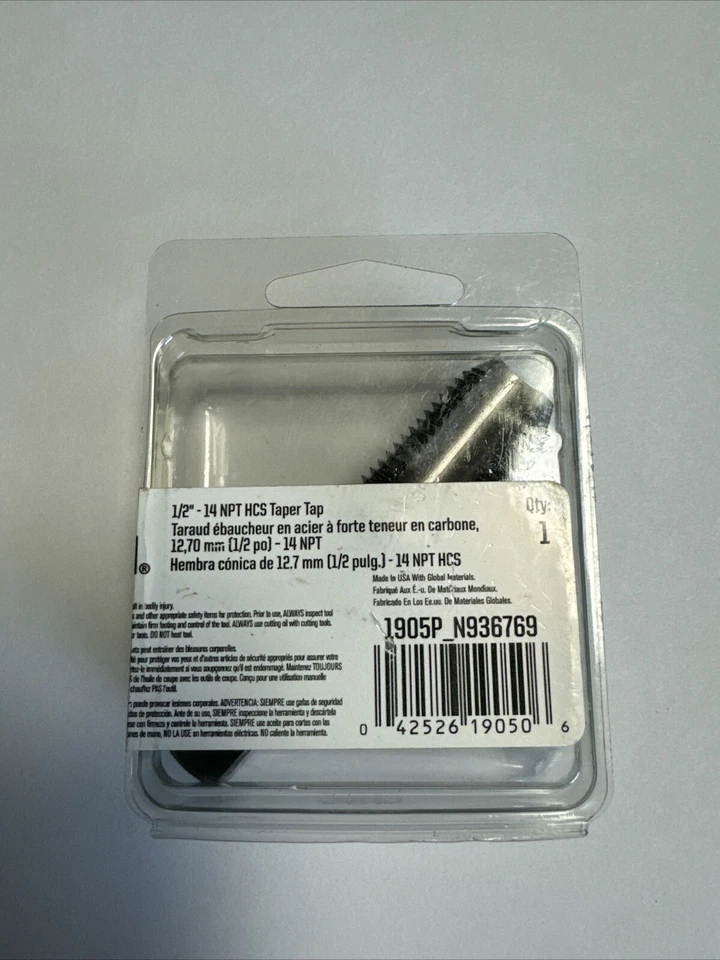 IRWIN HANSON 1905P CARBON STEEL HIGH QUALITY 1/2" X14NPT PIPE THREAD CUTTING TAP - Image 2 of 4