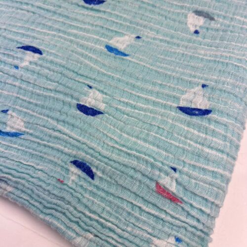 Aden + Anais Blue Making Waves Segelboot Babydecke Swaddle Musselin Baumwolle Lovey - Bild 2 von 9