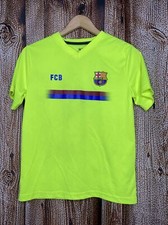 FCB Barcelona Youth Lionel Messi 10 Soccer Futbol T-Shirt Size Large Neon