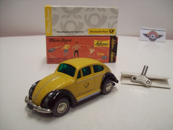 "Schuco 1046 Micro-Racer, Vw KäFer \"Deutsche Post\" 1960, Gelb/Schwarz, 1:43, Ovp"-image