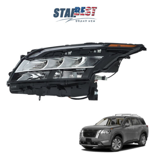 Headlight For Nissan Pathfinder 22-23 LED+Halogen New Chrome Bezel Front Left/LH