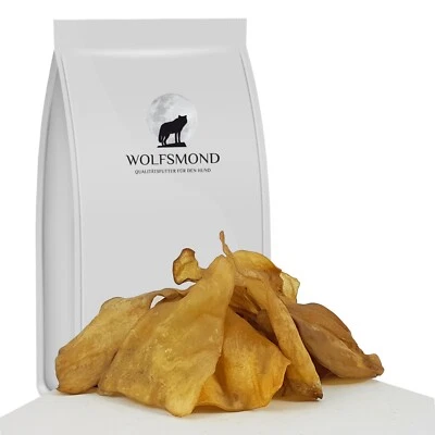 WOLFSMOND Rinderohren medium 12 - 16 cm Rind Ohren Kausnack Hundefutter 50 - 200 Stk.