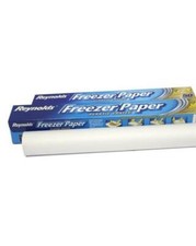 Reynolds Freezer Paper 38.1cm wide x 12.1 metre roll in box. Plastic coated.
