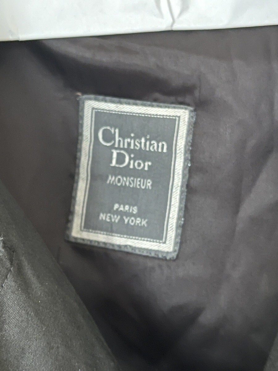 Vtg Christian Dior Monsieur Paris New York Trench Over Coat Wool