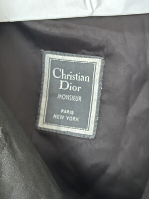 Vtg Christian Dior Monsieur Paris New York Trench Over Coat Wool