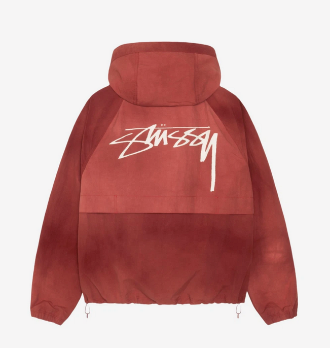 Stussy Wave Dye Beach Shell Jacket Maroon 2024 Korea 100 Stussy Wave Dye Beach Shell Jacket Maroon 2024 Korea 100