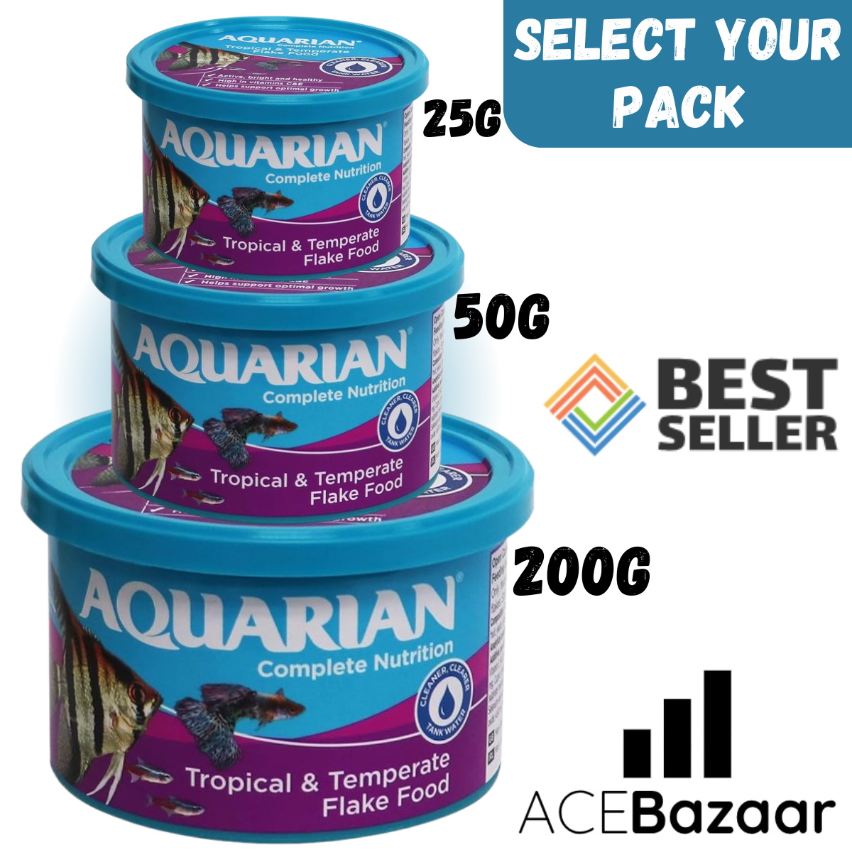 Taiyo Tropical Aquarian Tropical Fish Aquarium Fish Flakes Aquarian  Goldfish Flake Fish Food Coldwater Aquarium UK