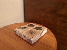 HERO ARTS Mounted Rubber Wood Stamp Set 4 REAL LEAVES Fall Nature SEALED NEW