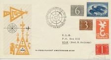 NIEDERLANDE 1958 selt. Kab.-Erstflug 1e KLM-Flug via Pol-Route AMSTERDAM - BIAK