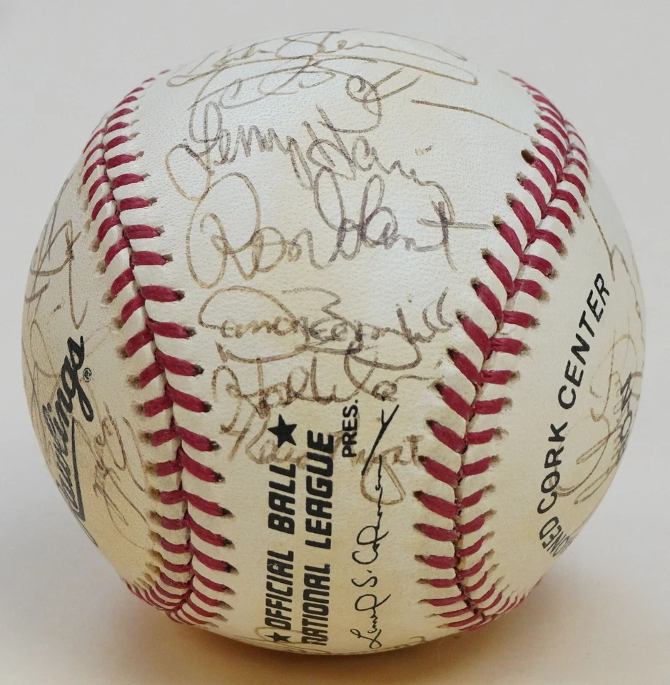 1995 Reds Team 30x Signed Baseball PSA/DNA LOA w Barry Larkin Deion Sanders Rijo - Image 4 of 4