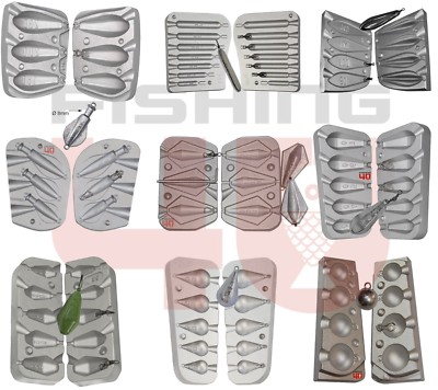 Cheap Fishing ALUMINIUM MOULD  Drop Shot Hexagonal Torpedo Pear Bomb Hex Sinkers