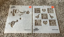 Lot of 2 Simply Stencils Cottagecore Checkered Geese Goin’ Gathering Heart