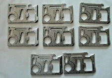  Hardware Multi Tool Credit Card Pocket Tool   Lot of 8   10 in 1
