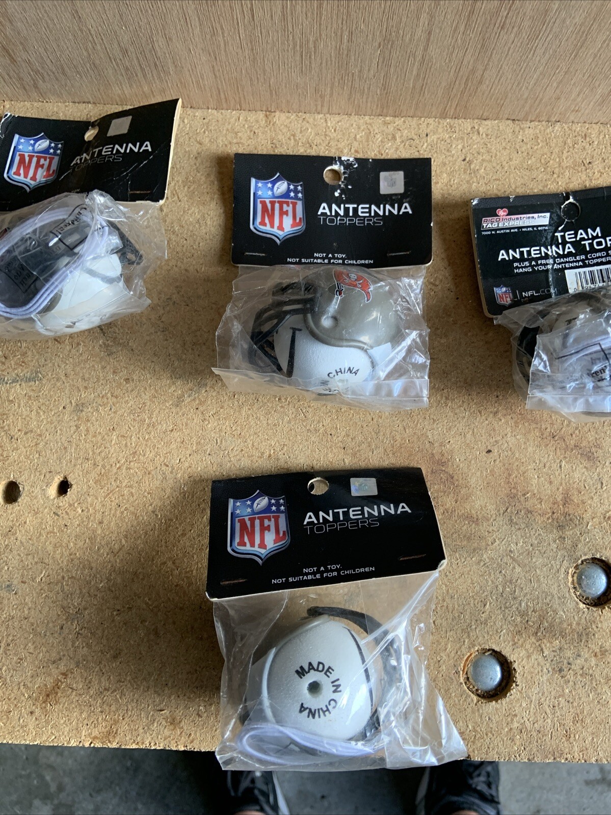 (4) Vintage NFL Antenna Team Topper Tampa Bay Bucs Football Helmet