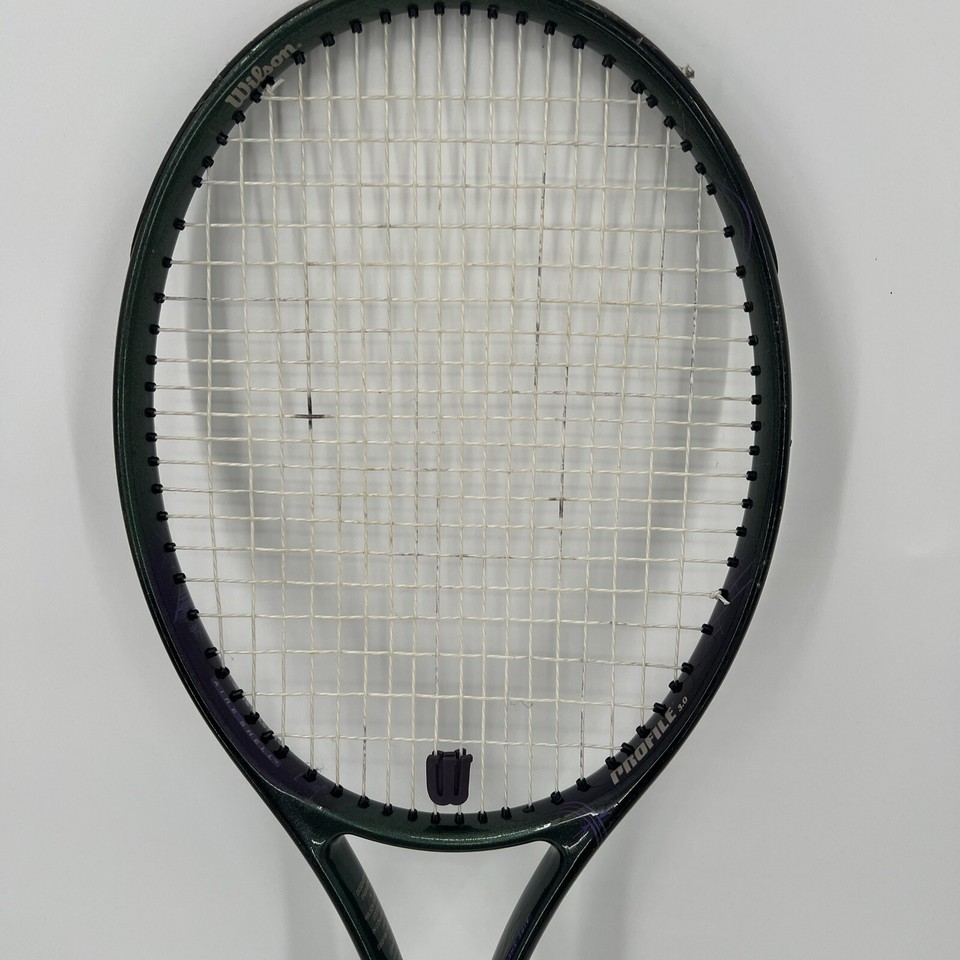 Wilson Purple Racket Wilson Tennis Racket Profile 3.0 4 1/4” Grip Aire Shell Green Purple ...