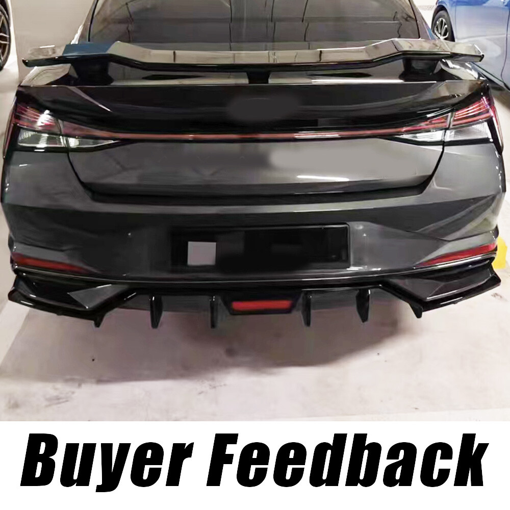 Rear Diffuser W/ LED Brake Light Fits For 2021+ HYUNDAI ELANTRA GLOSS BLACK US
