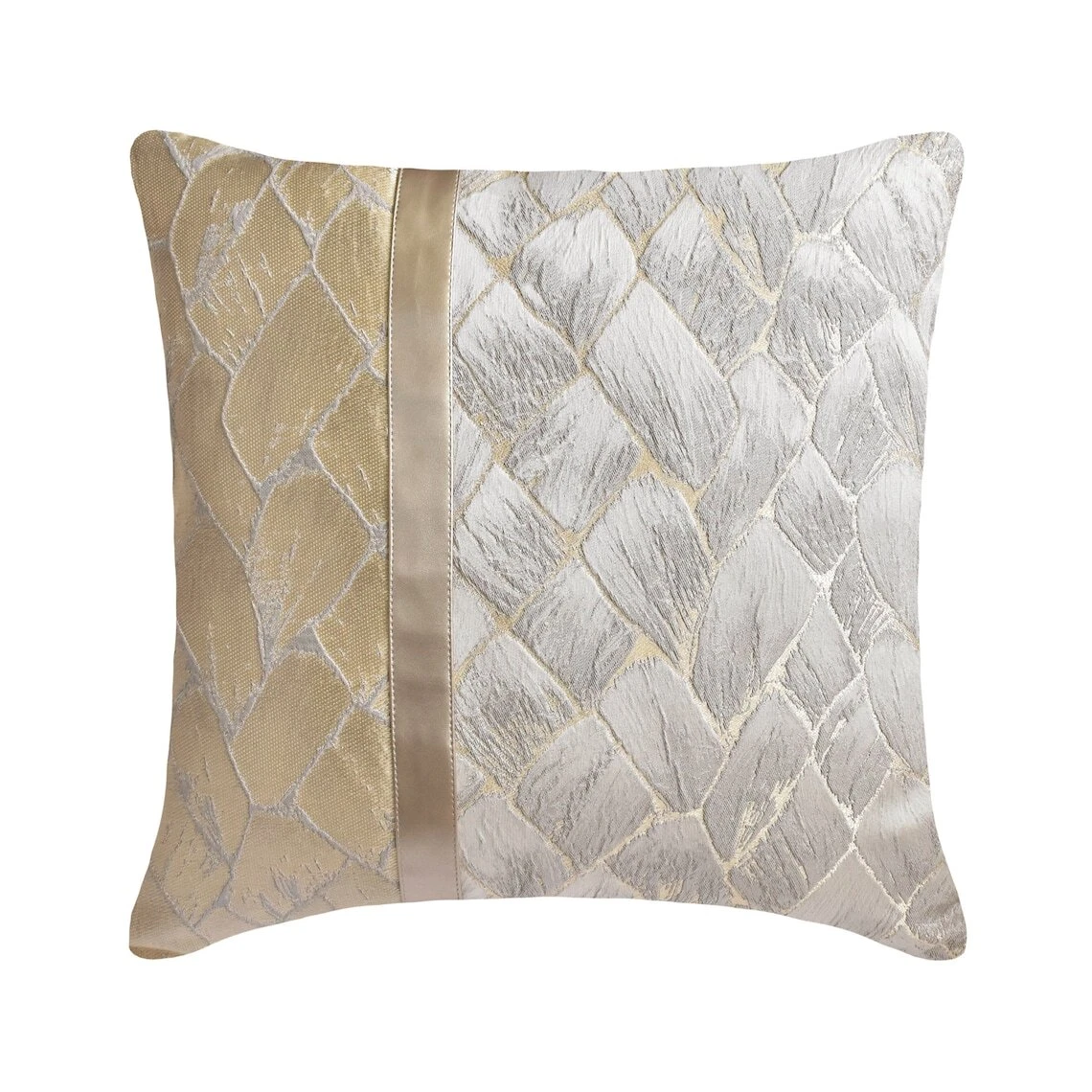 Sofa Cushion Case Silver 16"x16", Couch Decor Silk Abstract - Auriferous